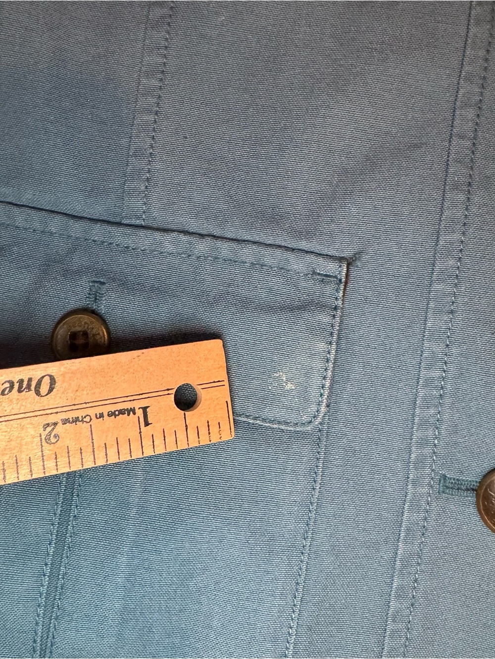 LL Bean Jacket Women Medium Blue Barn Chore Coat Flannel Lined Corduroy Collar - Picture 3 of 9